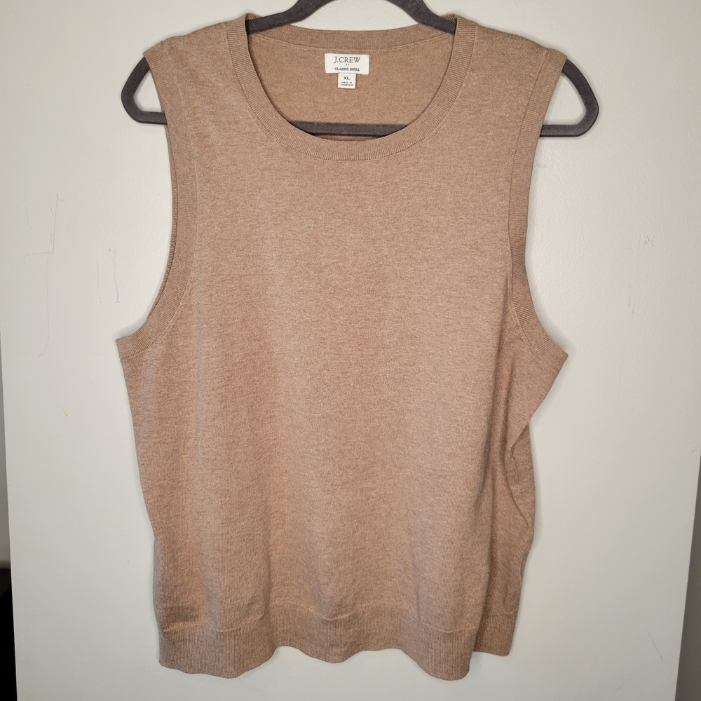J.Crew Women’s Tan Sleeveless Top Size XL Neutral Minimalist Business Casual